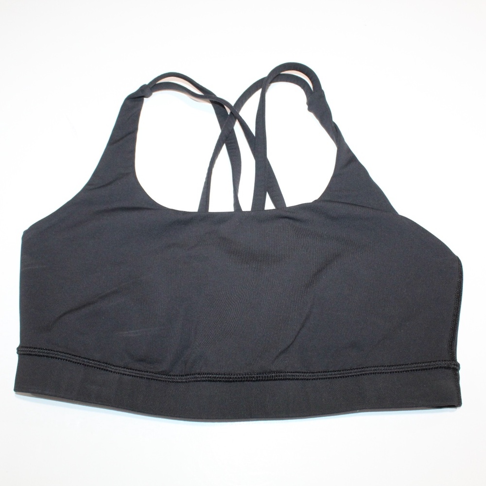 LULULEMON Black Energy Long Line Bra Strappy SZ 8